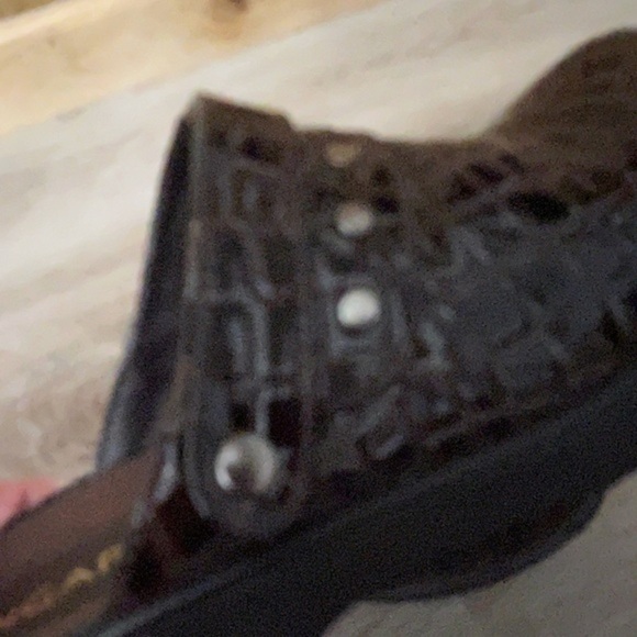 Ingaro Dark Brown Faux Crock Leather Clogs - Picture 9 of 14